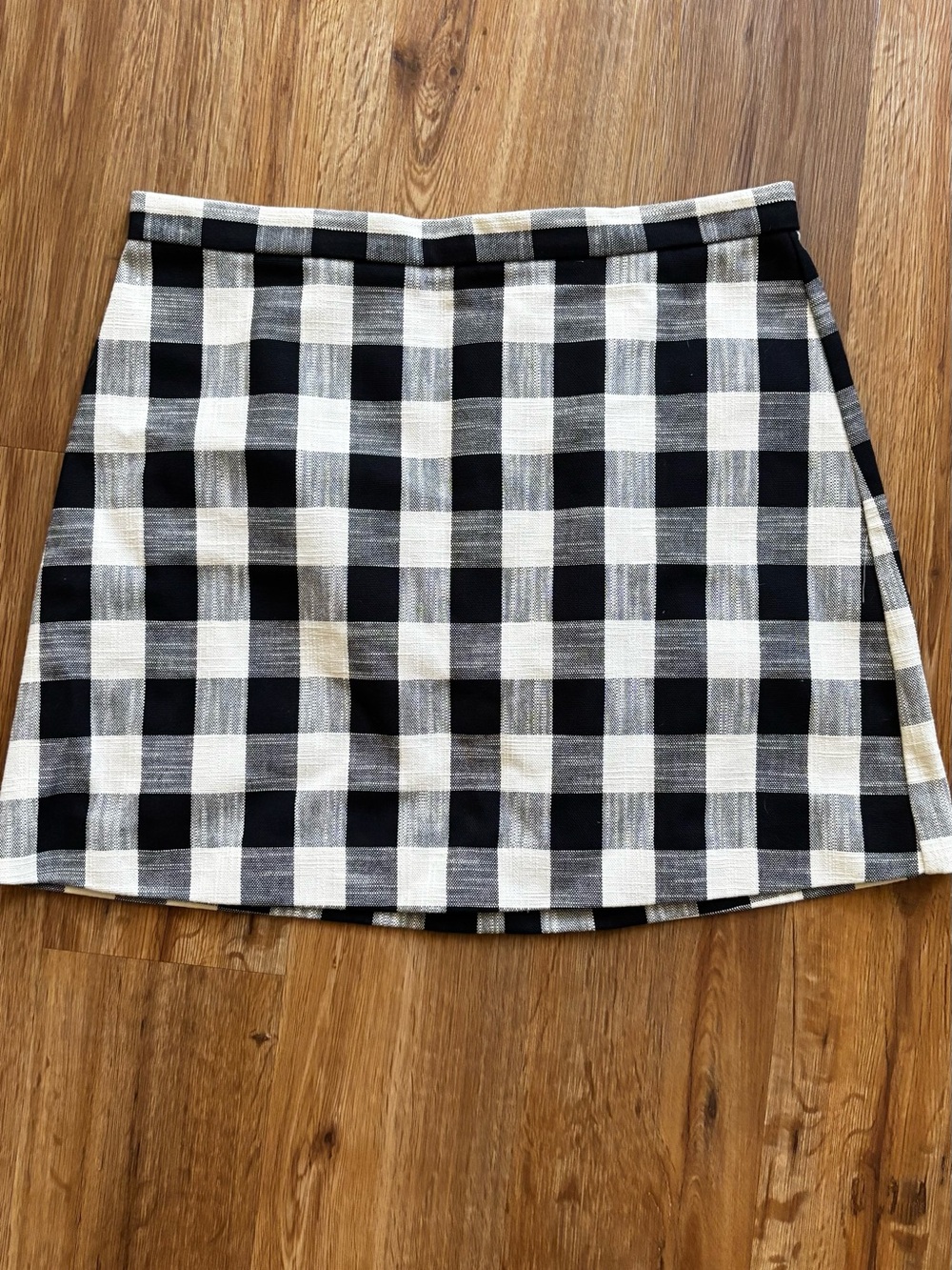 Topshop Black and White Gingham Mini Skirt